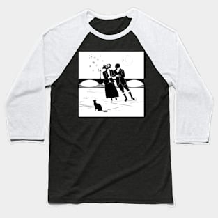 cat skaters monochrome Baseball T-Shirt